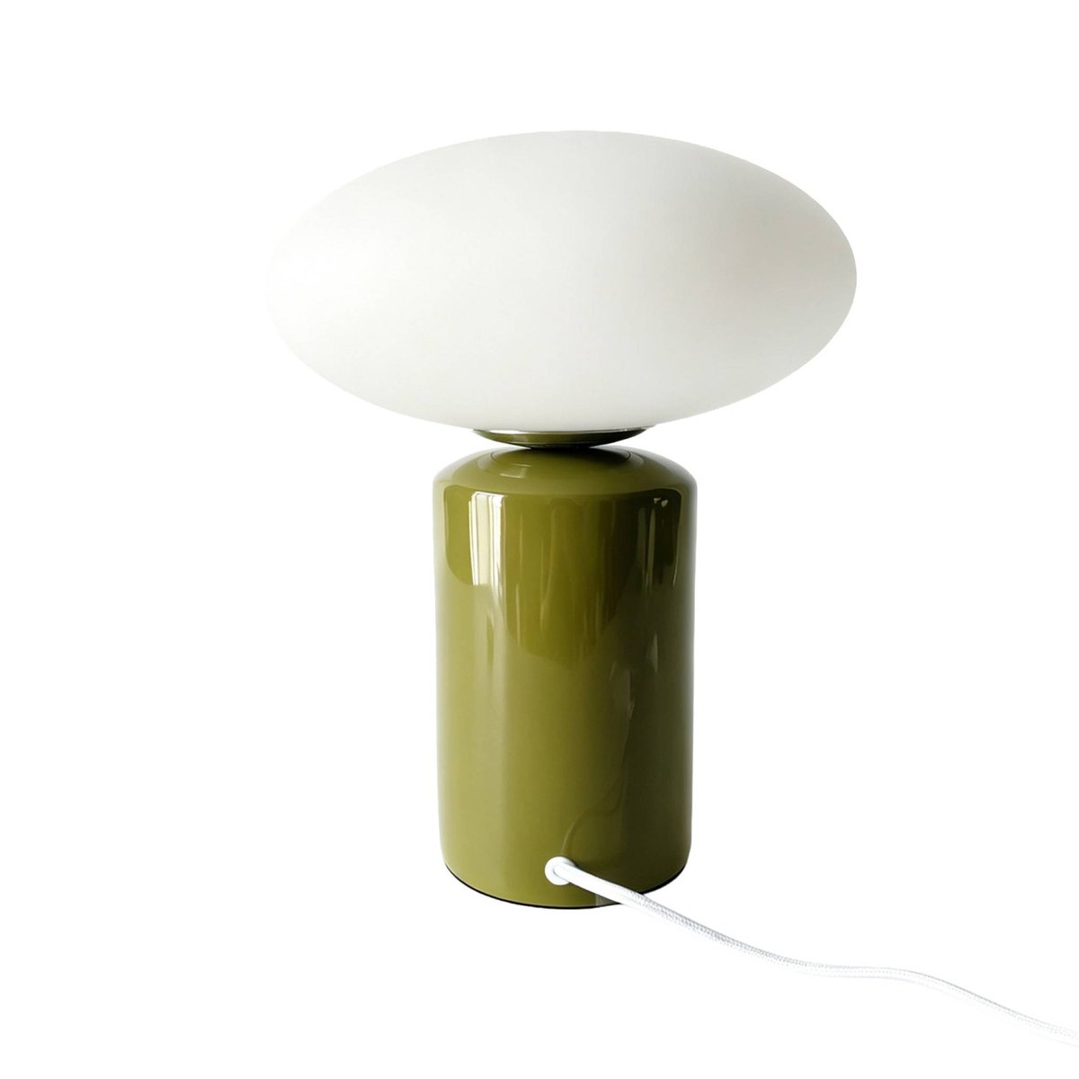 Lampe de table intérieur céramique et verre Ø25,5cm LYRA kaki, SWEEEK