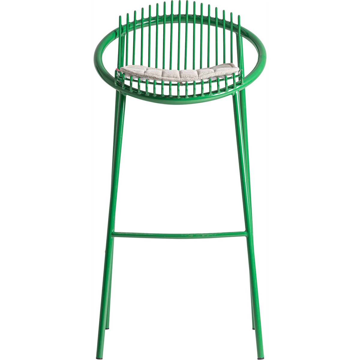 Tabouret de bar contemporain en métal vert et gris, RECOLLECTION