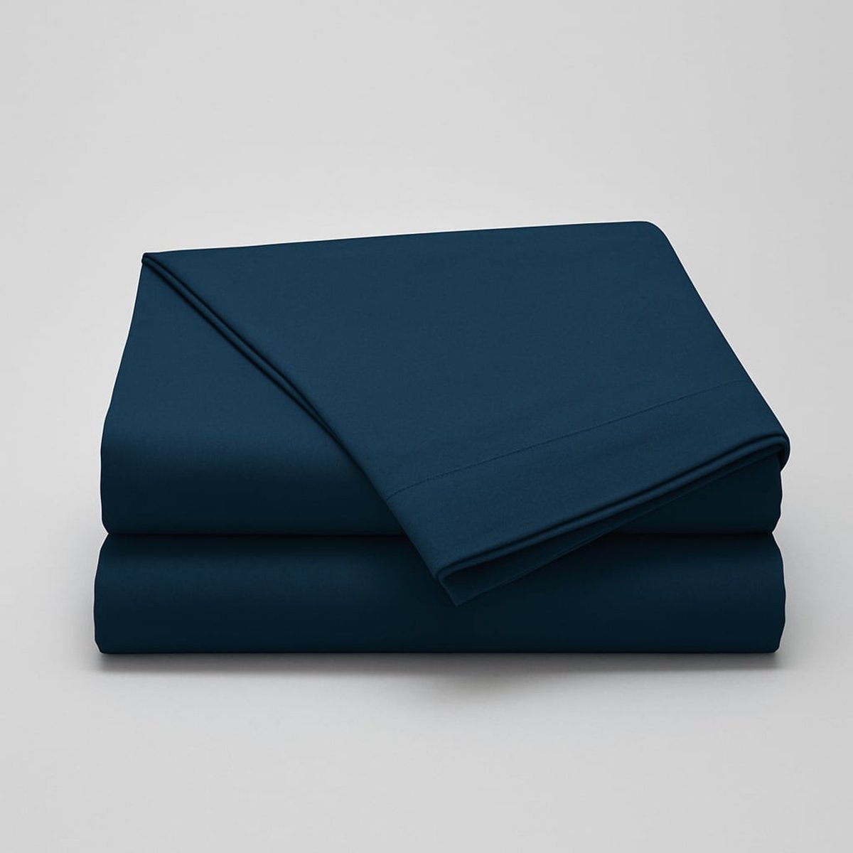 Drap plat satin de coton égyptien 240 fils - 600tc NEW YORK bleu, COTTON & CO