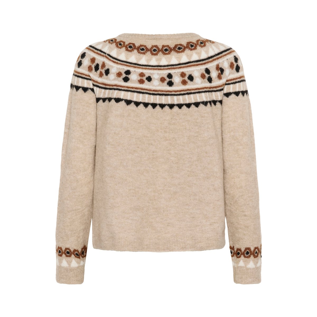 Pullover tricoté marron cobblestone melange, CREAM