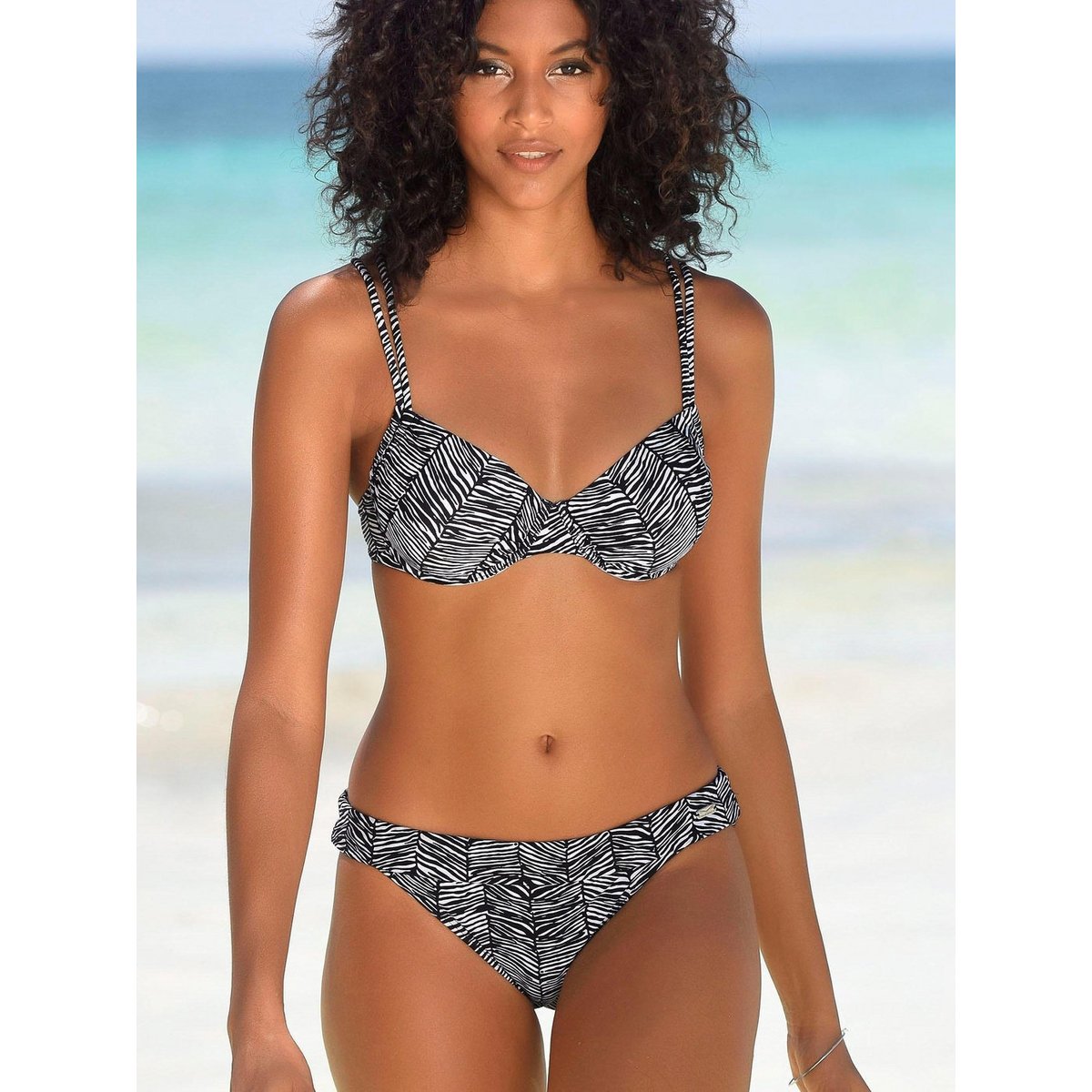 Bas maillot de bain ceinturé Sugar noir/blanc, LASCANA
