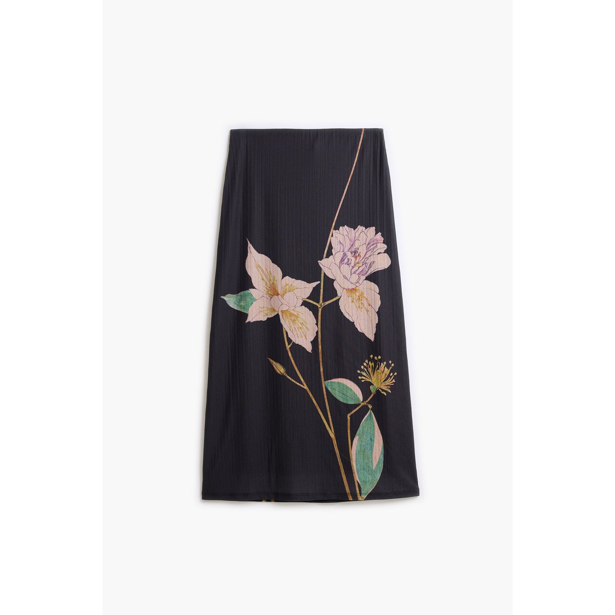Jupe longue imprimée noir, DESIGUAL