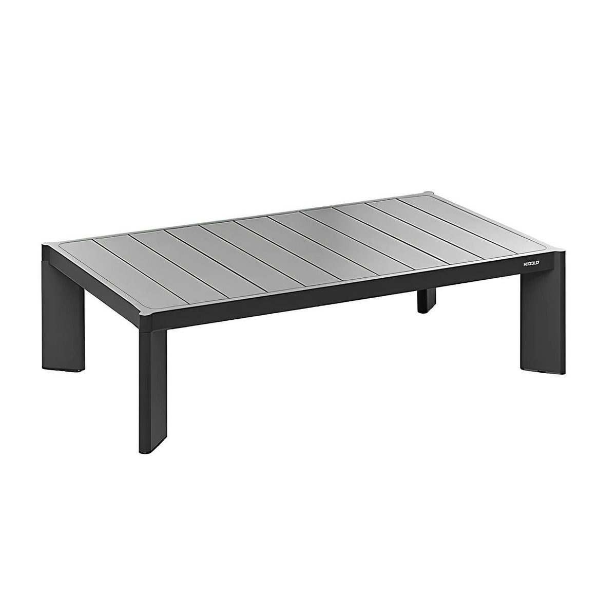 Salon de jardin 5 places complet en aluminium LIGO anthracite, PIER IMPORT
