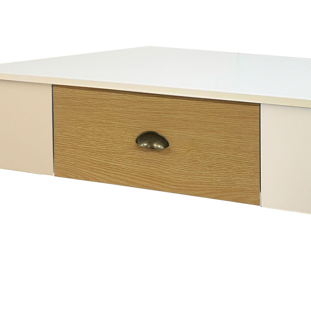 Table basse bois et blanc 1 tiroir 100x55x40cm blanc, WADIGA