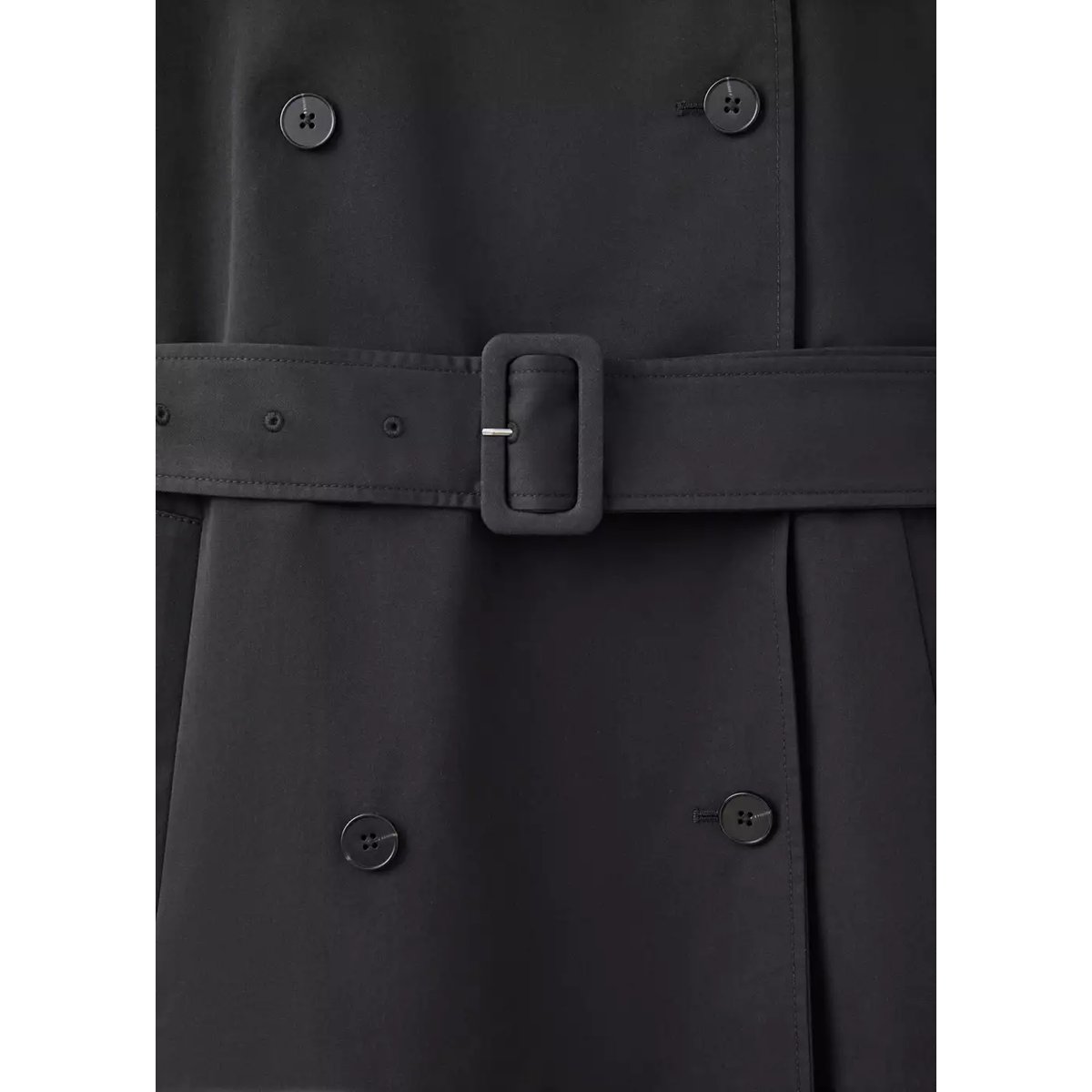 Trench midi ceinture noir, MANGO
