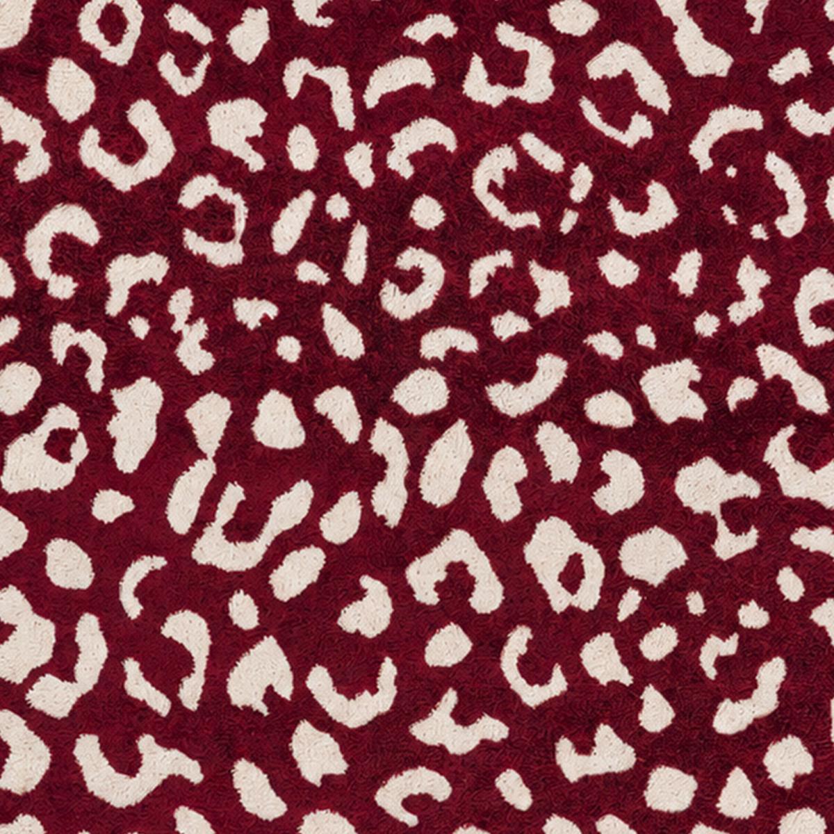 Tapis salon, motif animaux léopard graphique et tendance, LYN9 LEOP bordeaux, beige, UN AMOUR DE TAPIS