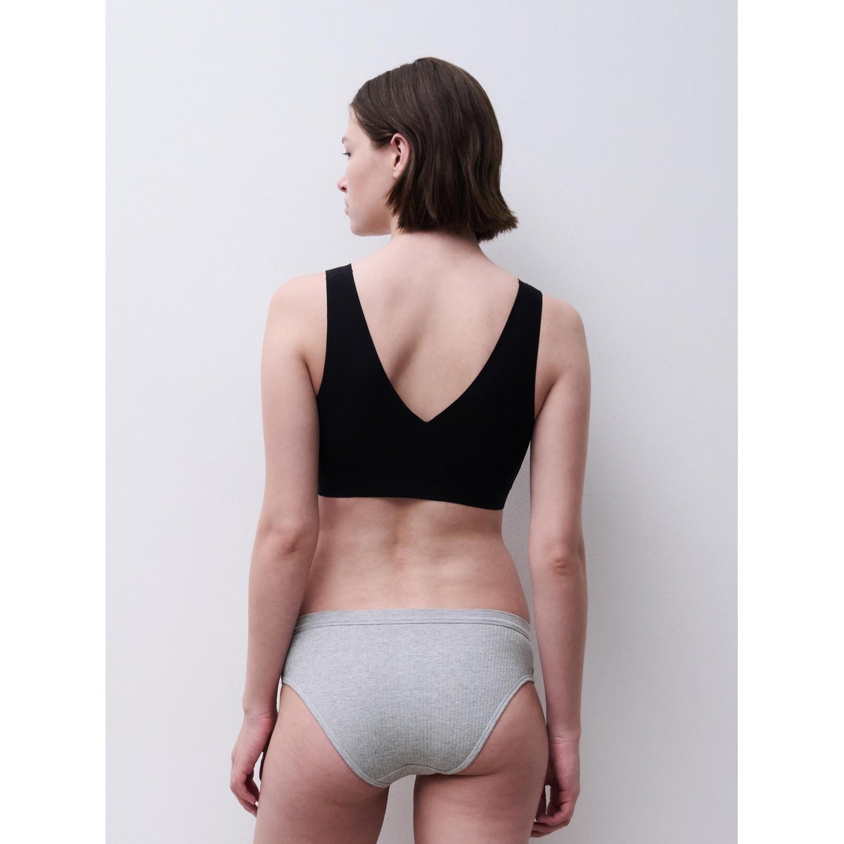 Slip échancré COTTON COMFORT gris mélangé, CHANTELLE