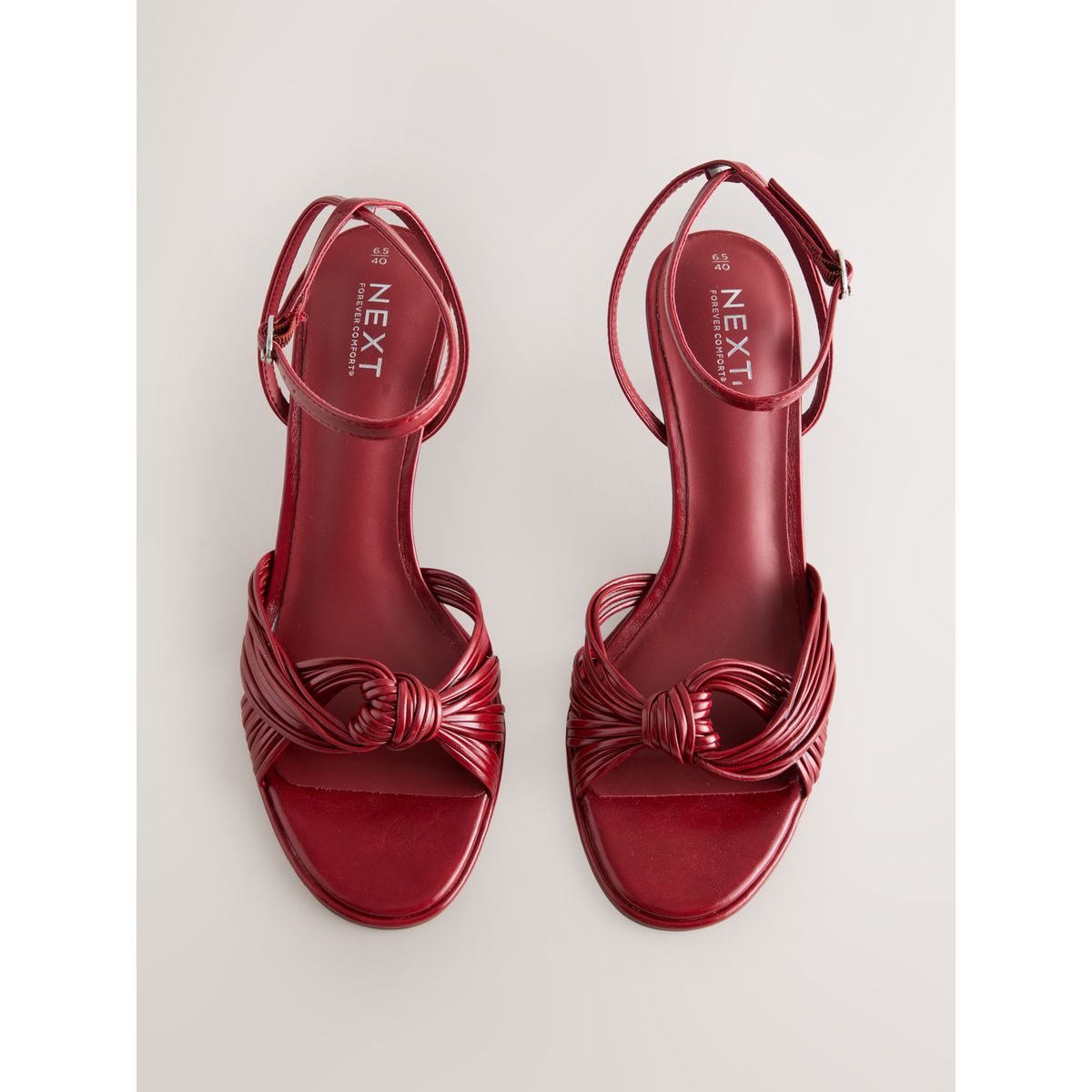 Sandales à talons, torsades et finition métal rouge, NEXT
