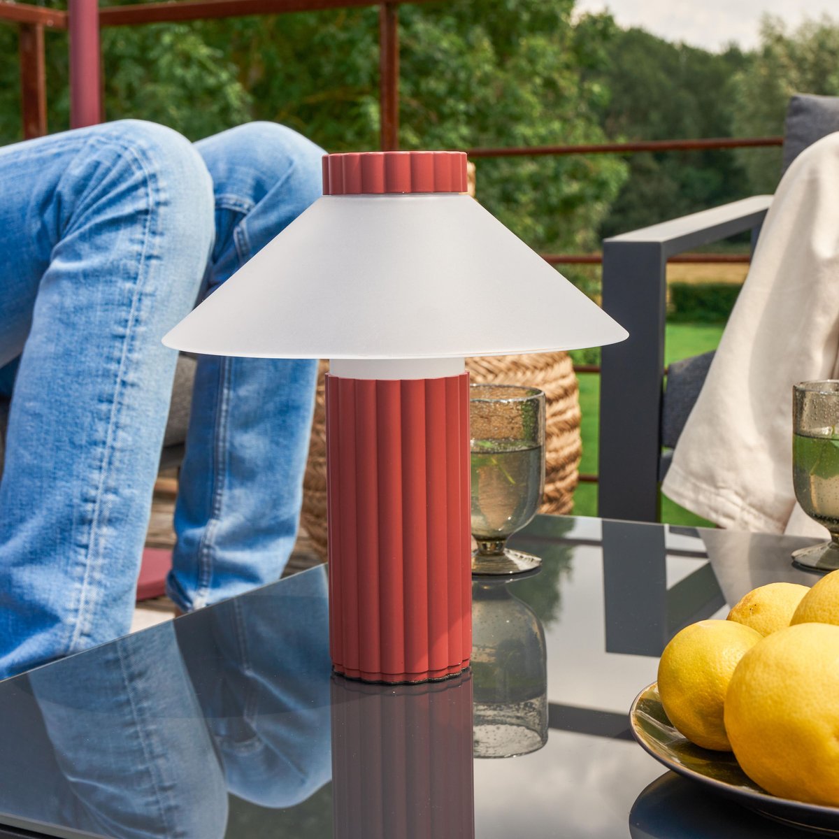 Lampe solaire 400 Lumen, DORIA rouge, INSPIRE