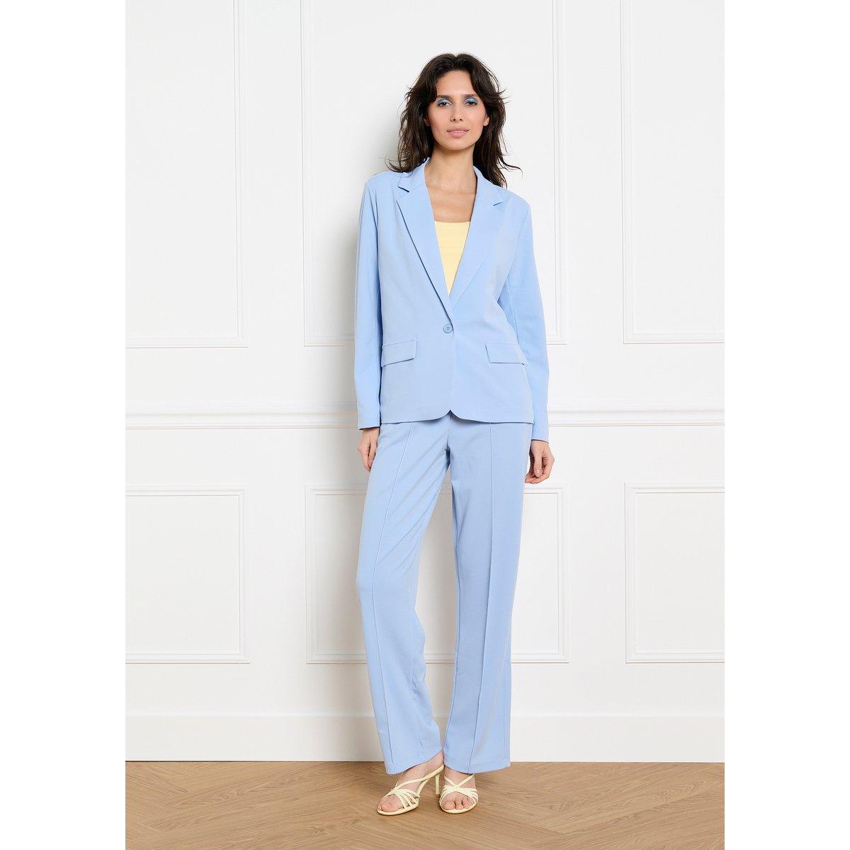 Pantalon droit élégant bleu pastel, LOLALIZA