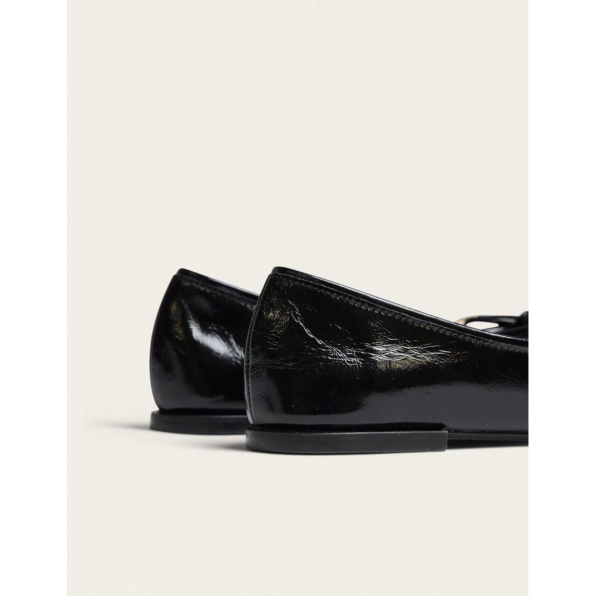 Ballerines PALEA cuir plissé noir, ODAJE