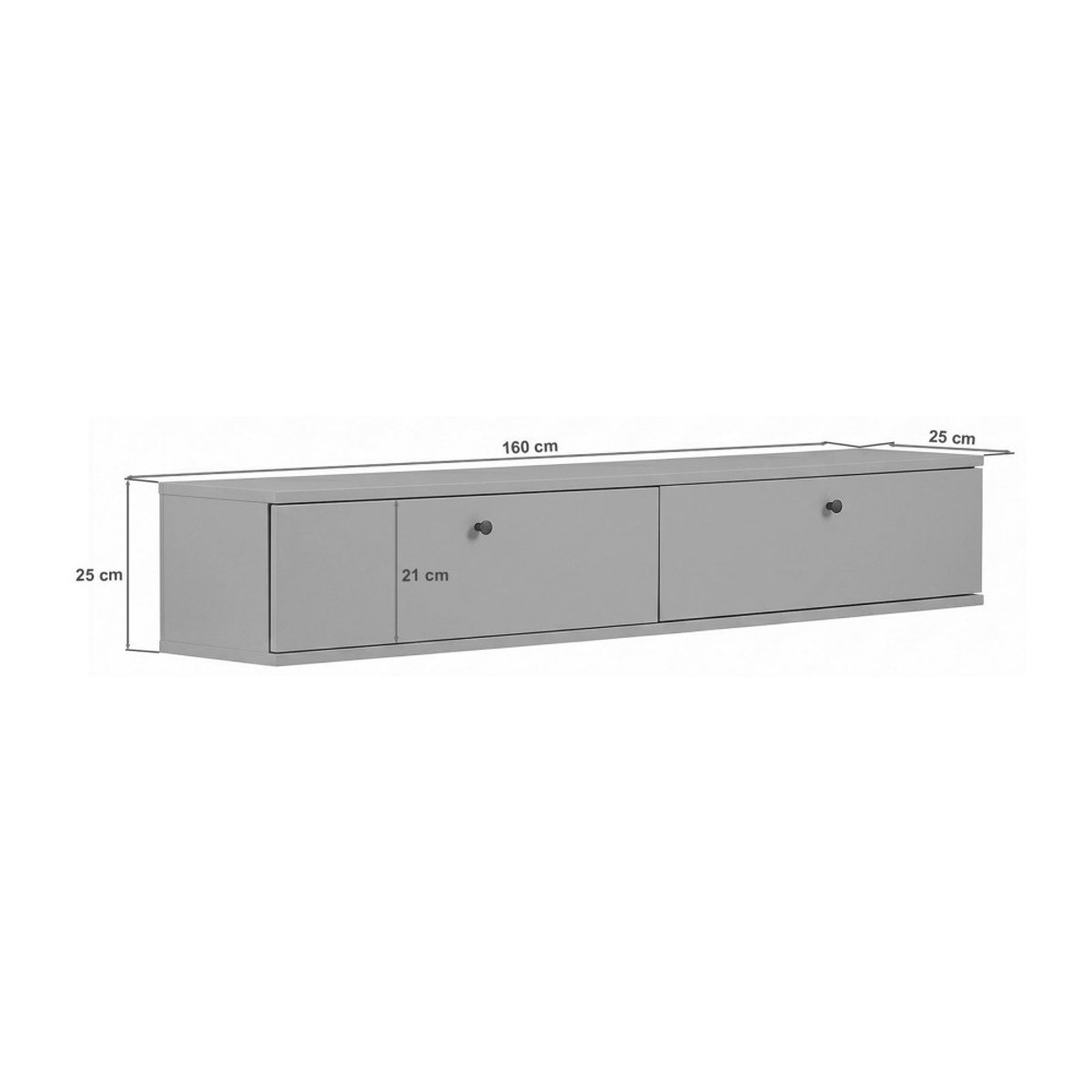 Meuble tv suspendu 2 portes en bois L160cm- YARA bois clair, DRAWER
