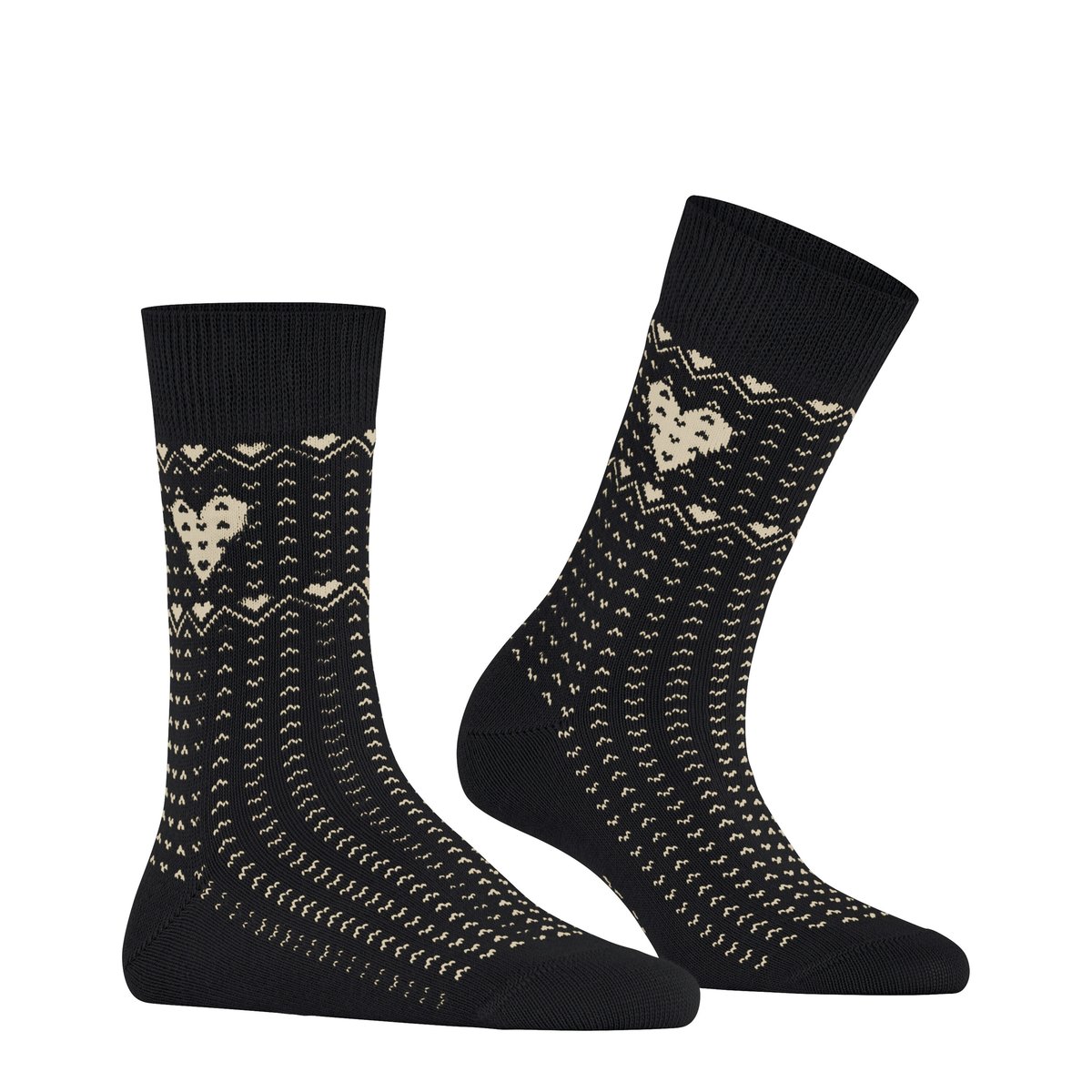 Chaussettes pour bottes Norwegian Heart Opaque noir basique, ESPRIT