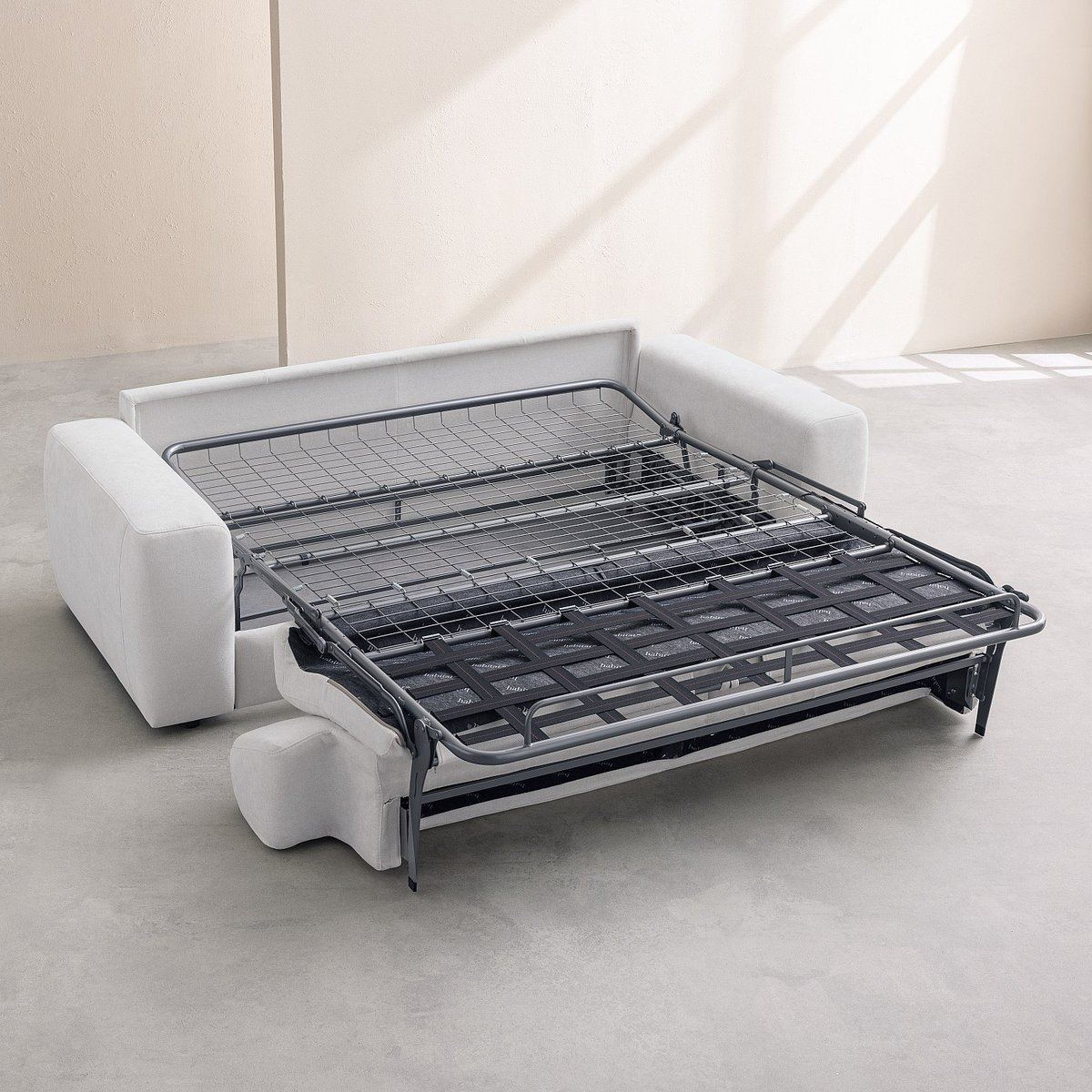 Canapé convertible polyester FARO gris, HABITAT