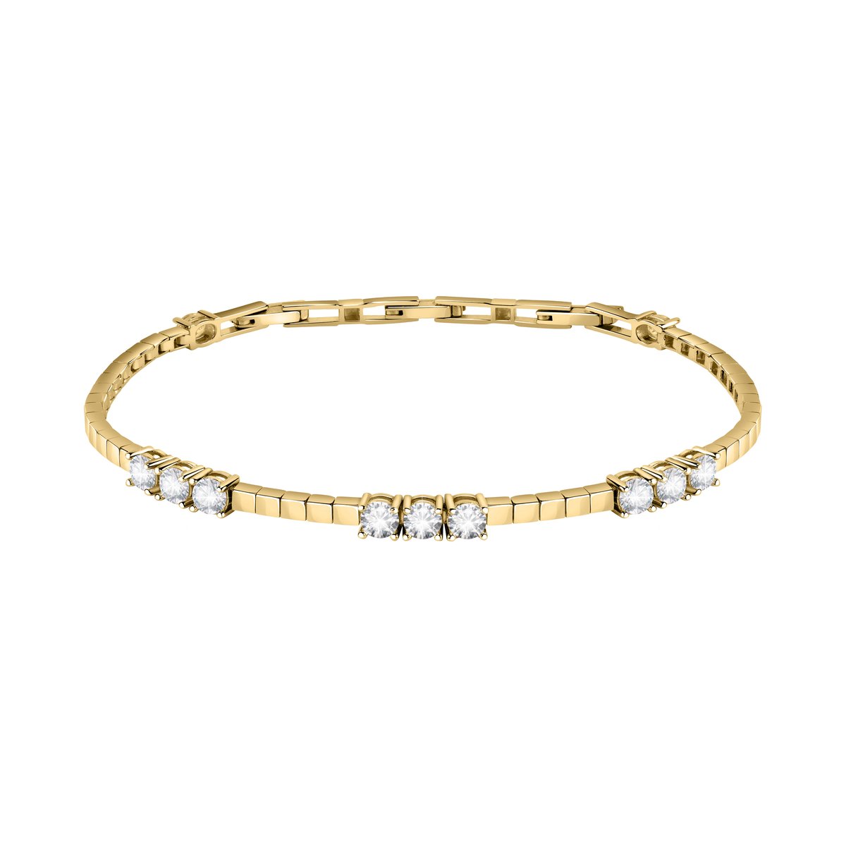 Bracelet en laiton, placage ninfea, zircons SCINTILLE blanc, MORELLATO