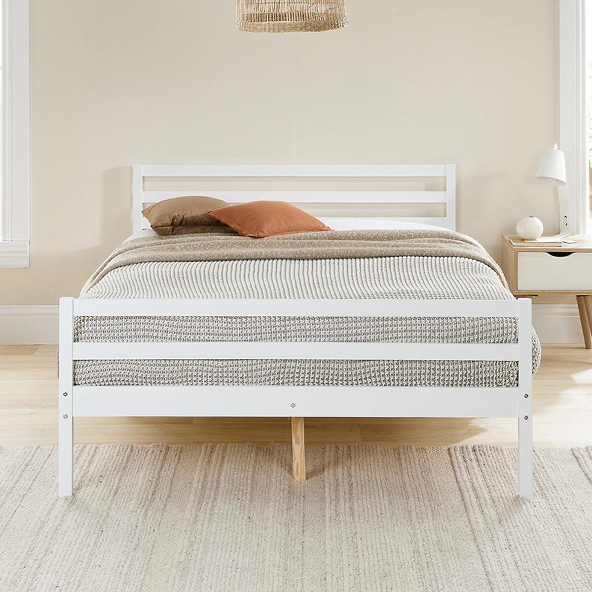 Montane Painted Wood Bed Frame white, SO'HOME
