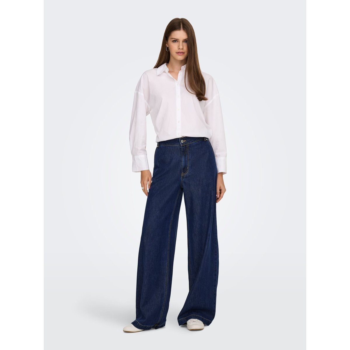 Jean À Jambe Large dark blue denim 1, ONLY