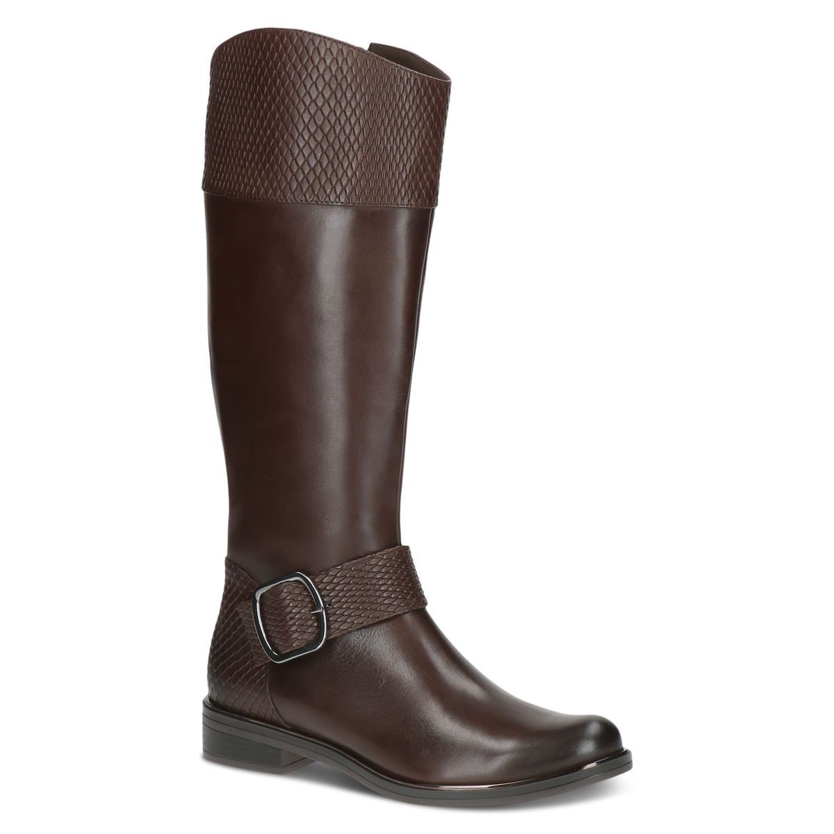 Bottes en cuir marron foncé combiné, CAPRICE