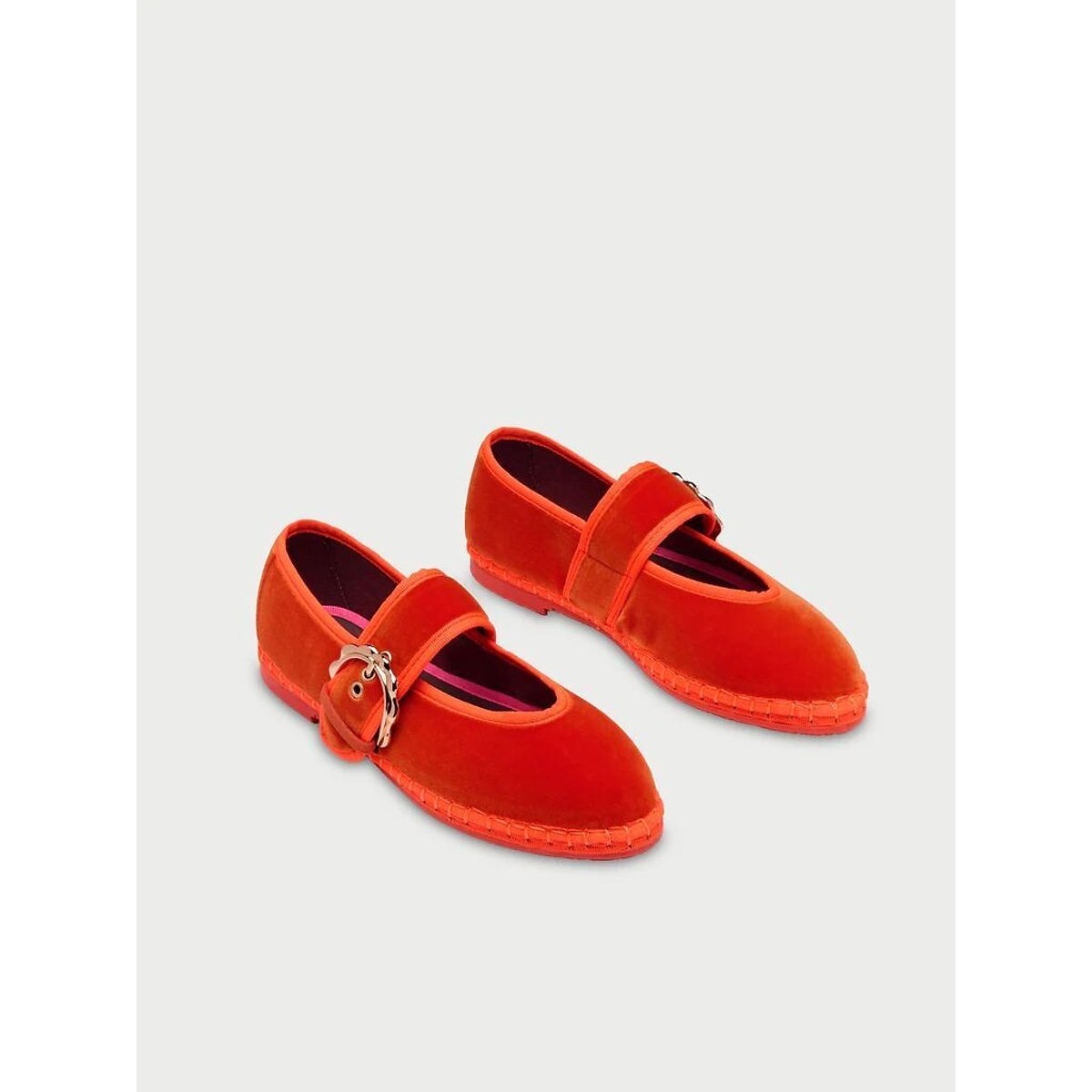 Lady Sophie Velour Ballet Pumps orange, FLABELUS