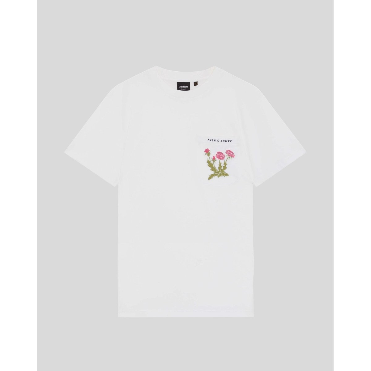 T-shirt botanique brodé poche blanc, LYLE & SCOTT