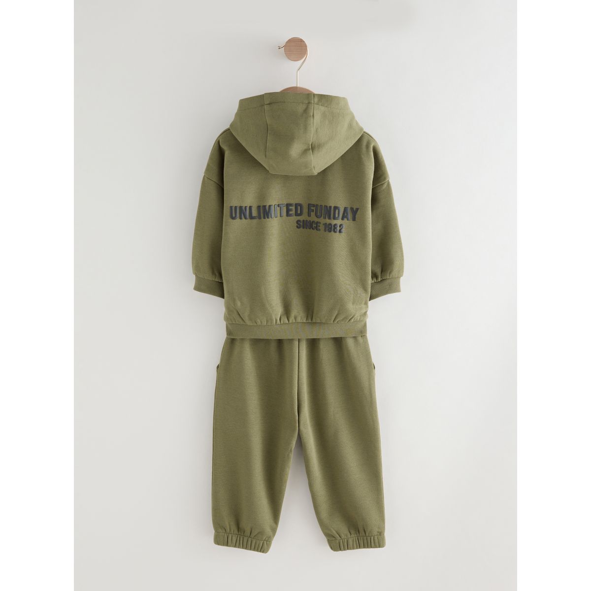 Sweat à capuche et pantalon avec inscription vert kaki, NEXT