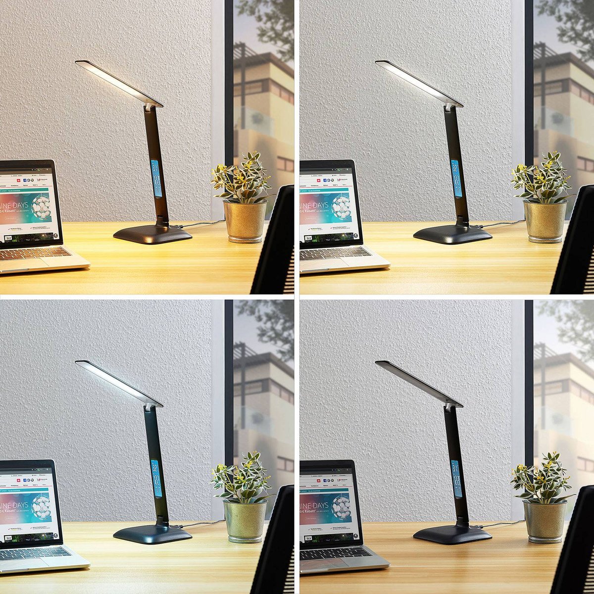 Lampe à poser moderneLED, Ludmilla noir, LINDBY