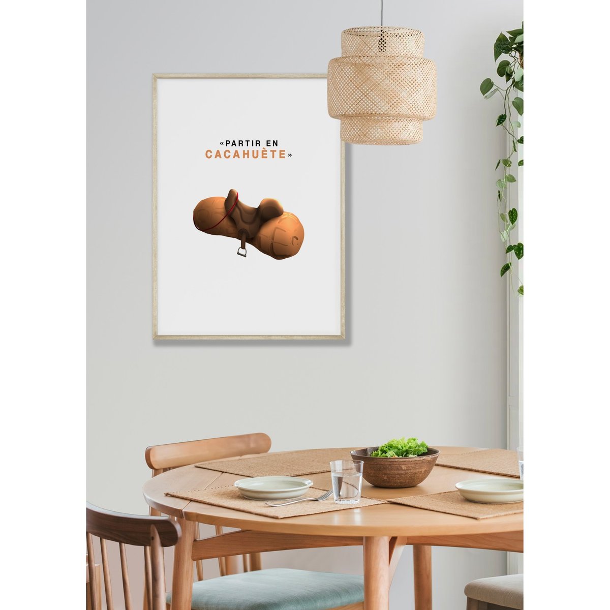 Affiche 'Partir en cacahuète' blanc, L'AFFICHERIE