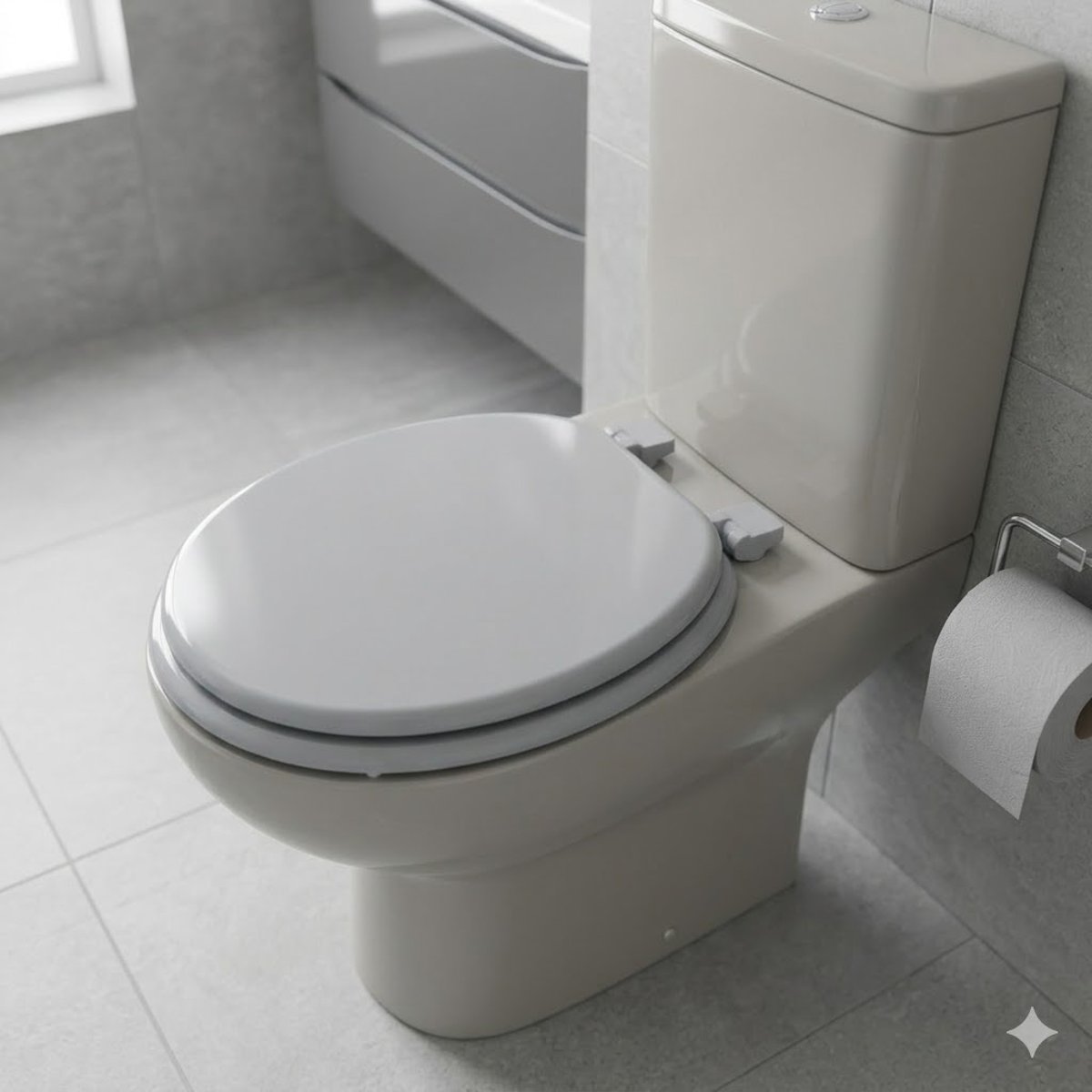 Abattant WC Gris MDF – Charnières Plastiques – 47 x 37 cm gris, EDEN