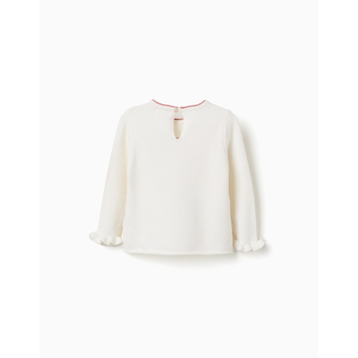 Pull en maille avec nœud jacquard blanc, ZIPPY