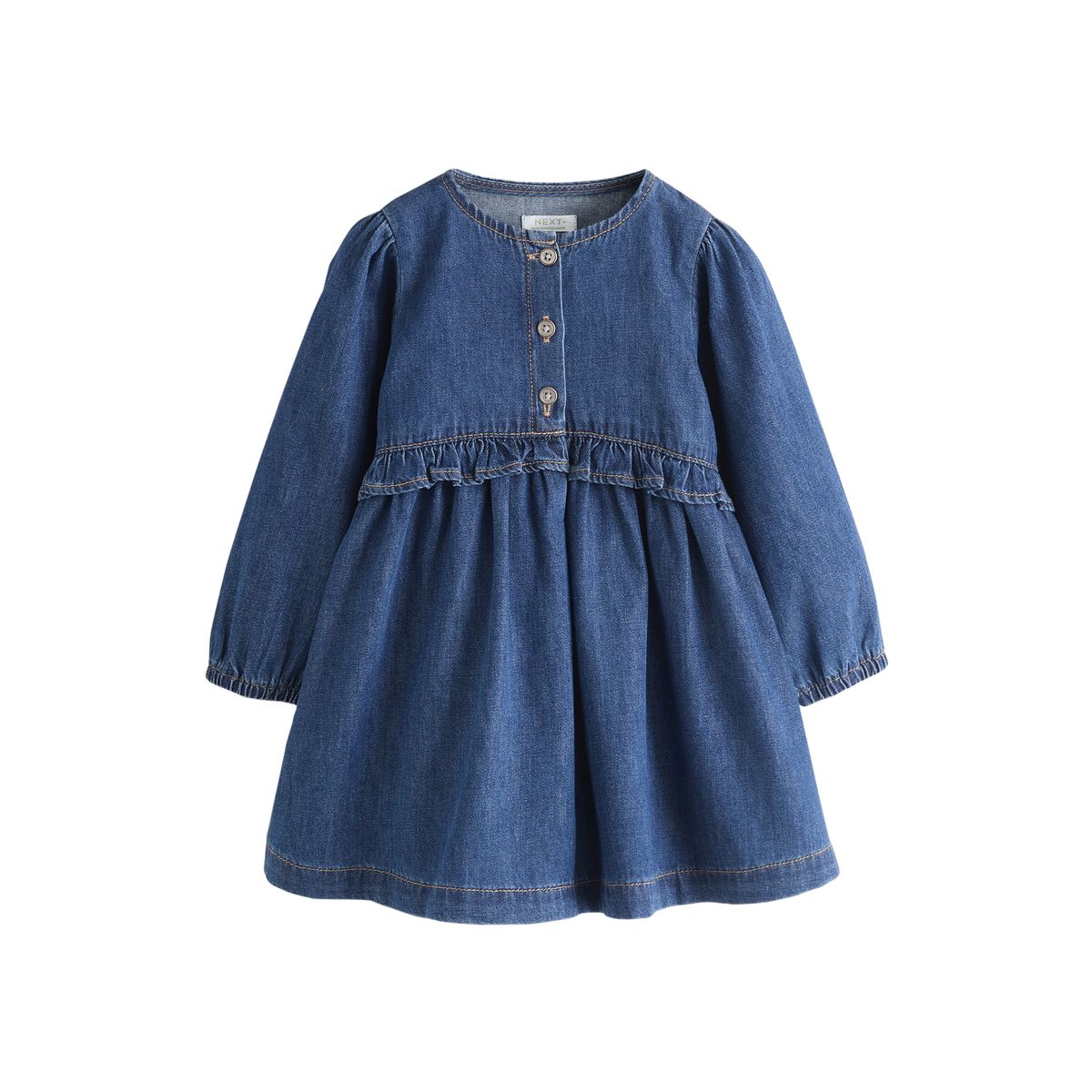 Robe en denim à manches longues jena bleu, NEXT