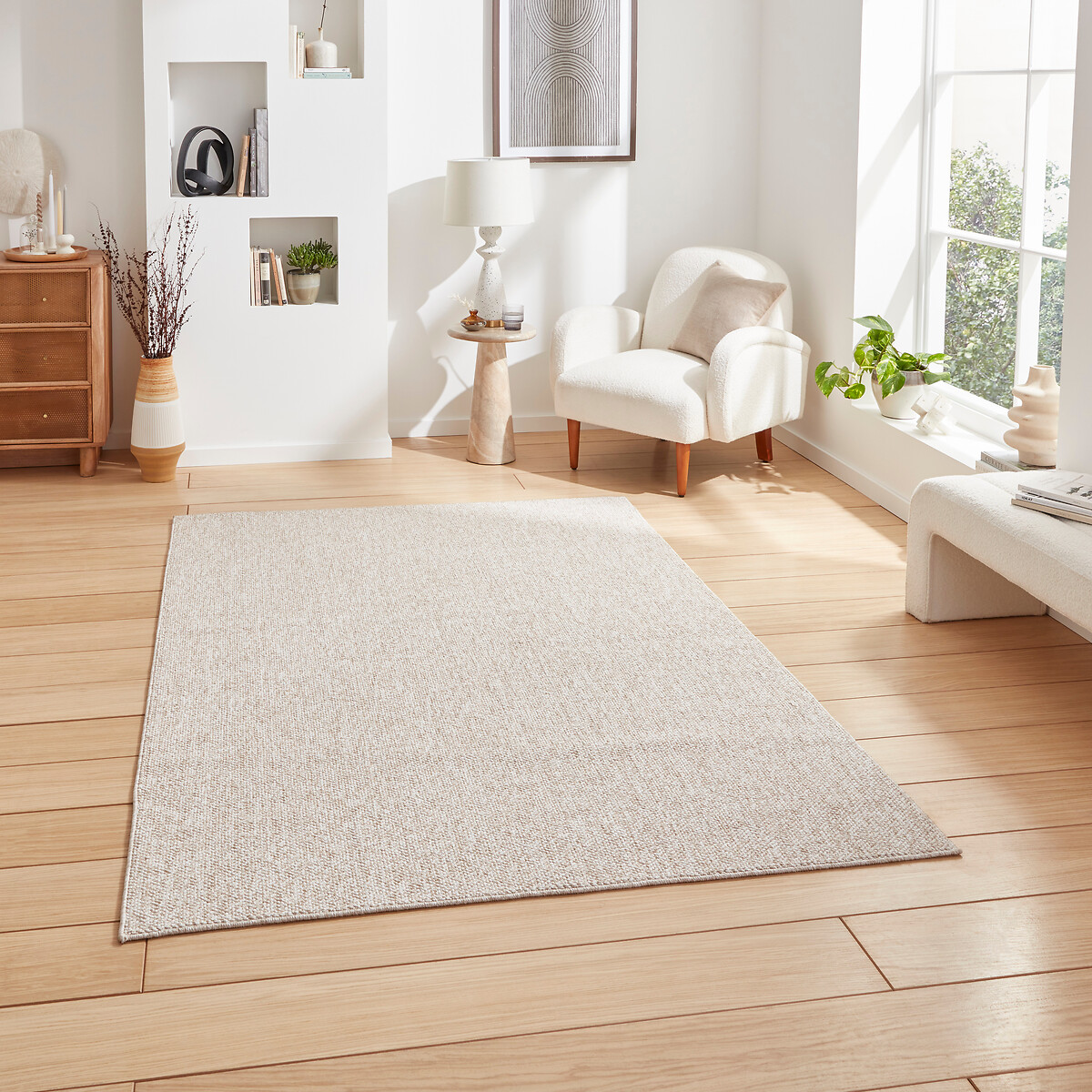 Neutral Boucle Textured Rug beige, SO'HOME