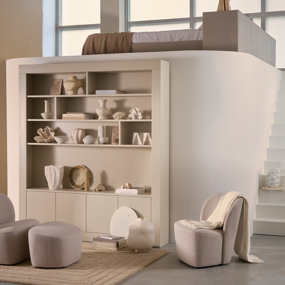 Armoire murale haut en pin WALLCOVER taupe, VTWONEN