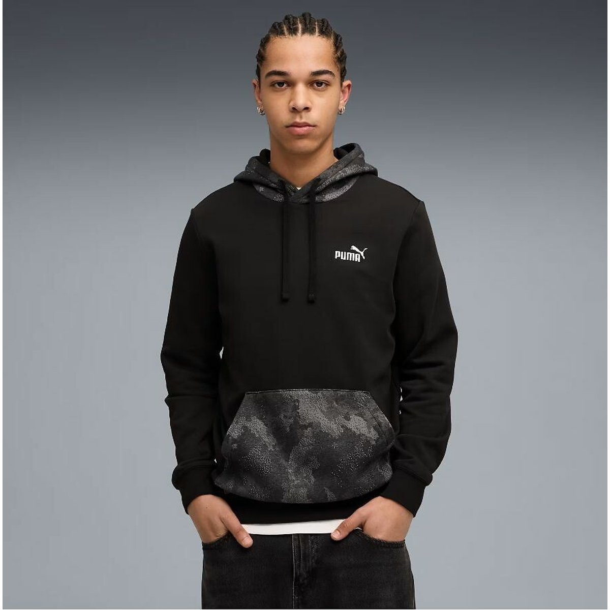 Sweat à capuche camouflage noir, PUMA