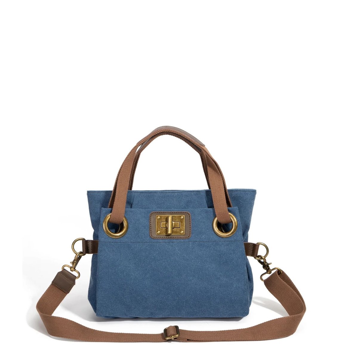 Sac porté épaule en cuir et toile TOBAGO MINI denim, OH MY BAG