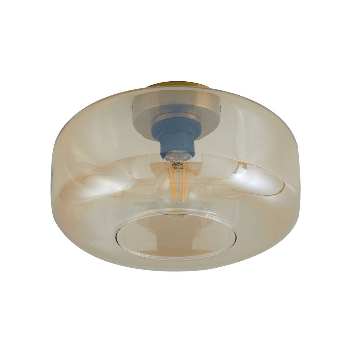 Plafonnier en verre, Hildur ambre, laiton, LINDBY