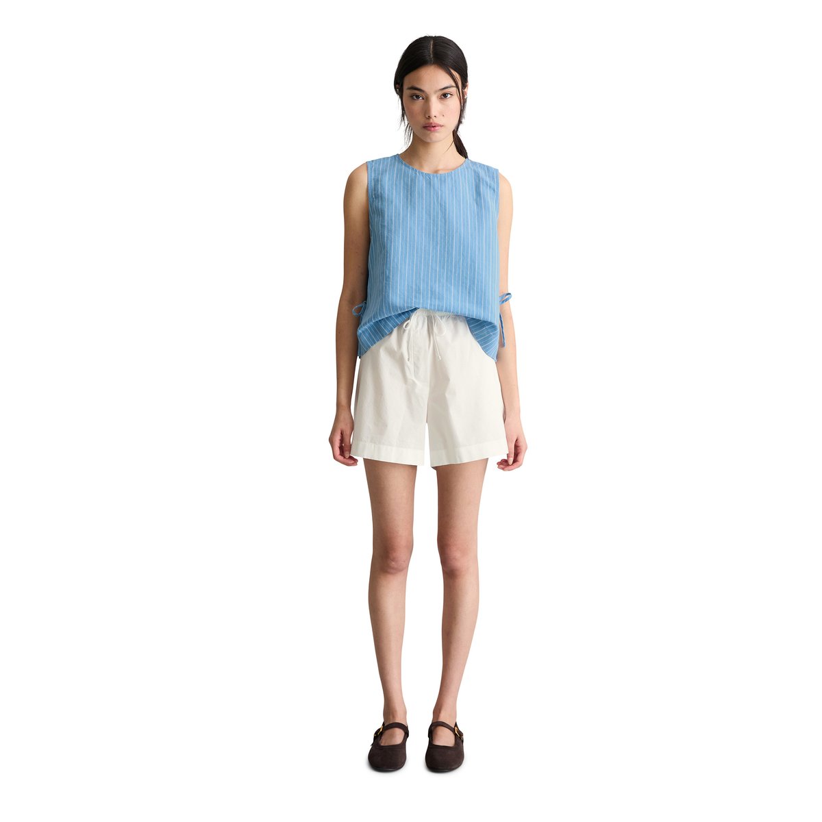 Short relaxed en popeline Papertouch blanc, MARC O’POLO DENIM