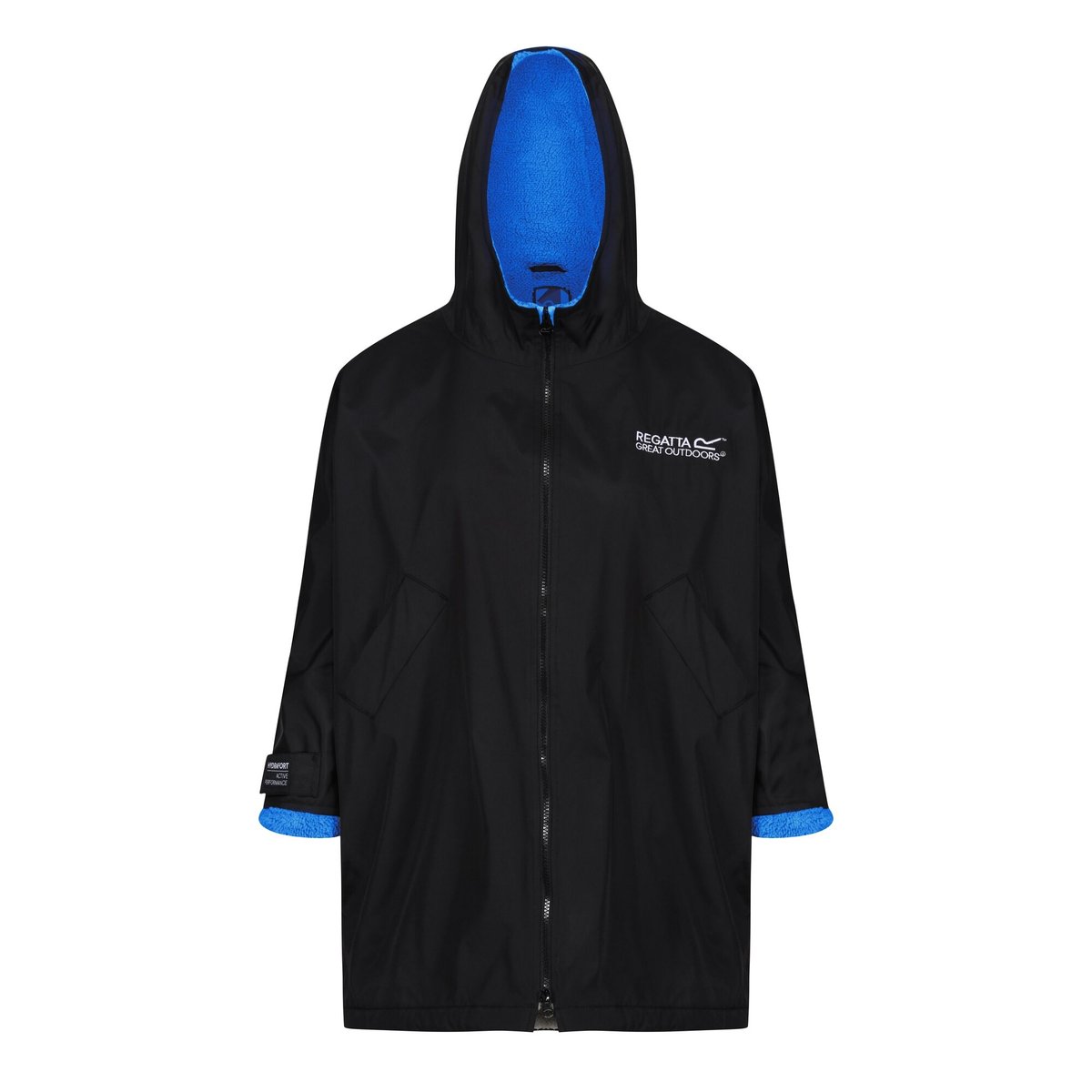 Peignoir à langer imperméable motif/style imprimé au dos noir / bleu, REGATTA