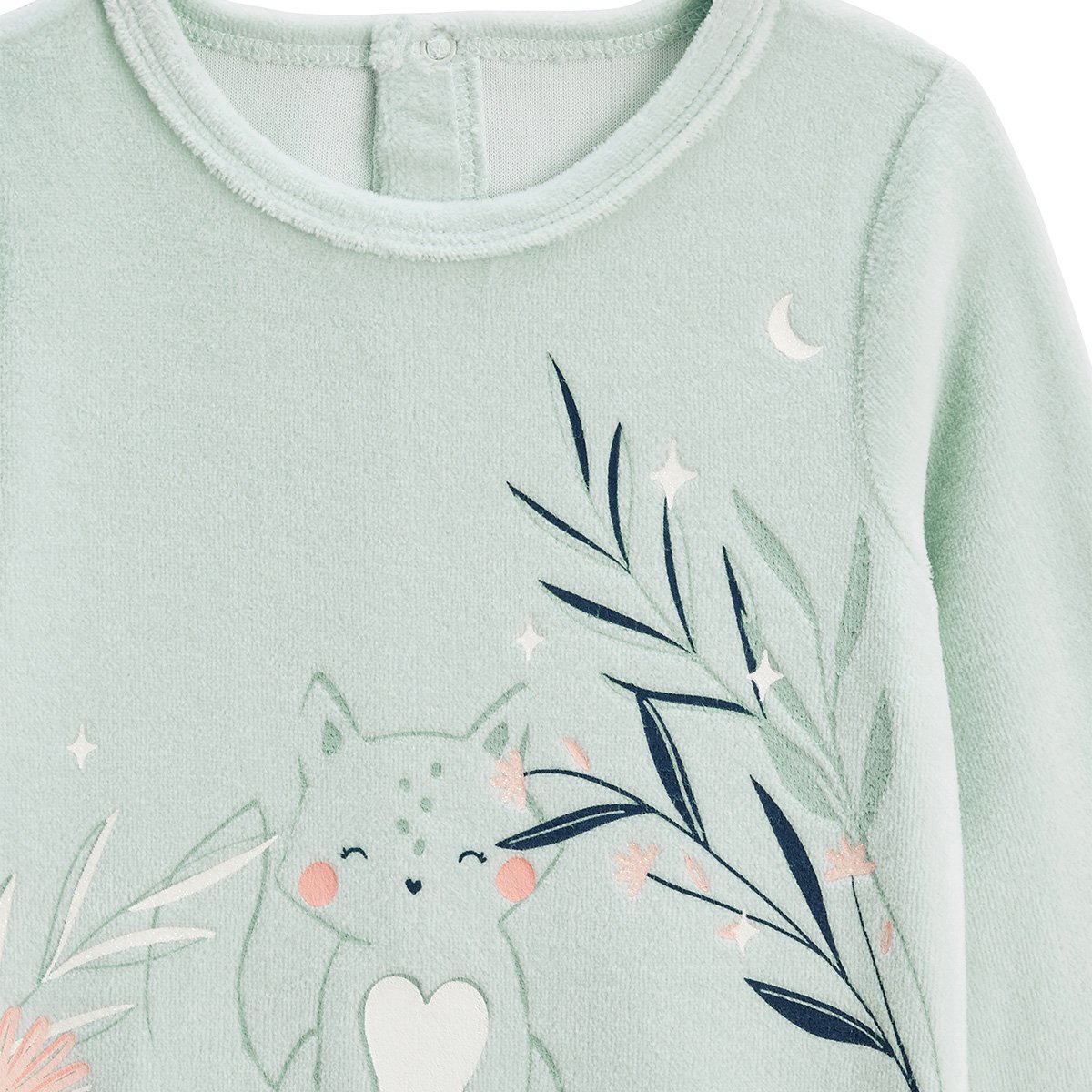 Lot de 2 pyjamas bébé en velours Dina bleu, PETIT BEGUIN