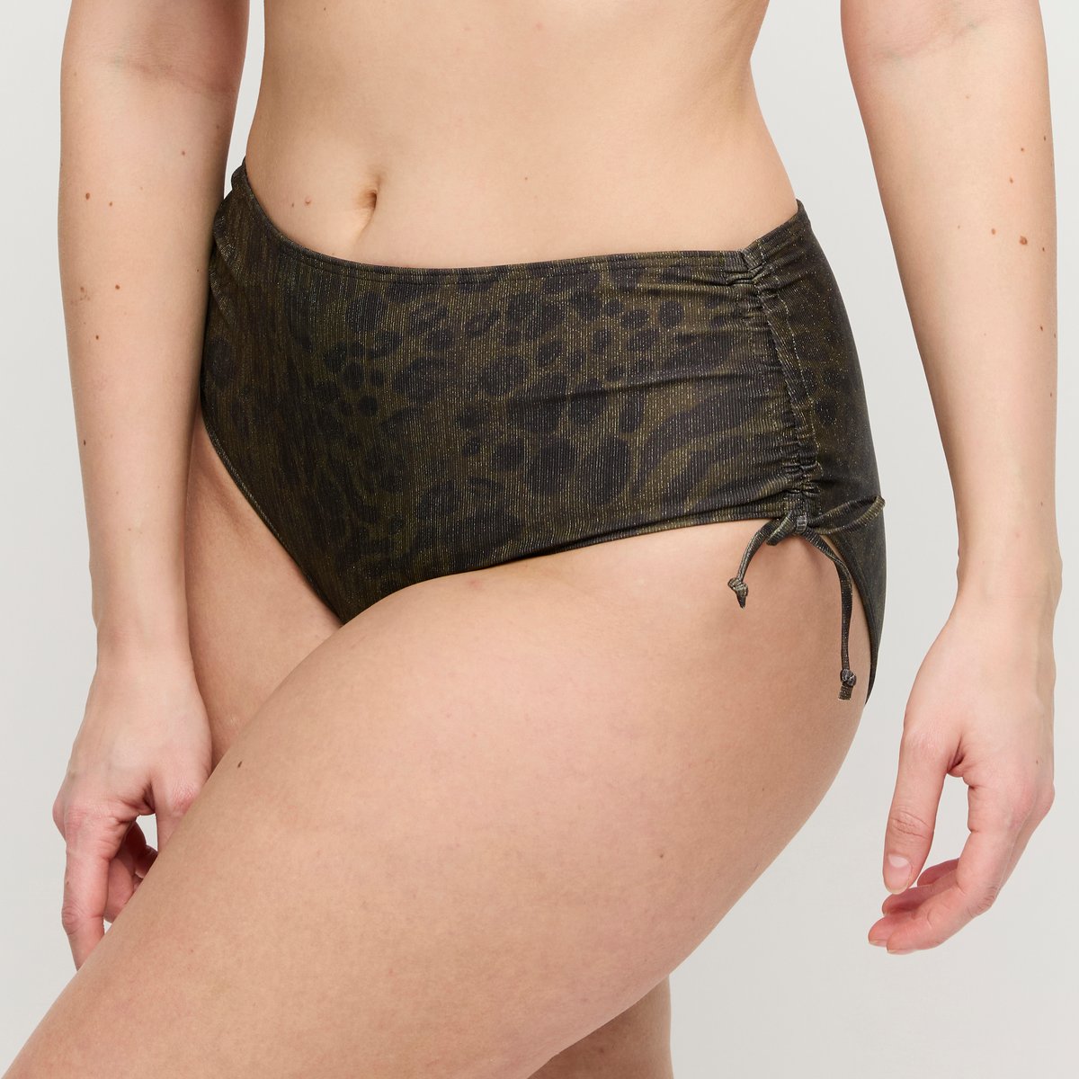 Slip taille haute ficelles RATJADA vert - jungle jaguar, PRIMADONNA