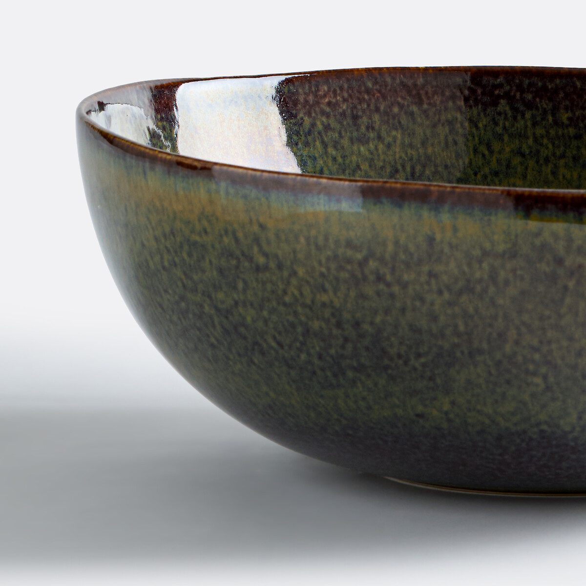 Salatschüssel Tavira, aus reaktiv glasiertem Steinzeug 28 cm grün, LA REDOUTE INTERIEURS