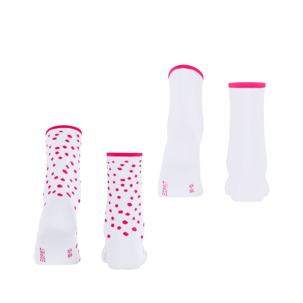 Chaussettes Sketched Dot 2-Pack Opaque neige-un, ESPRIT