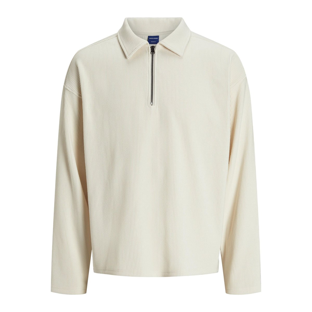 Sweat À Mi-Fermeture Éclair antique white, JACK & JONES