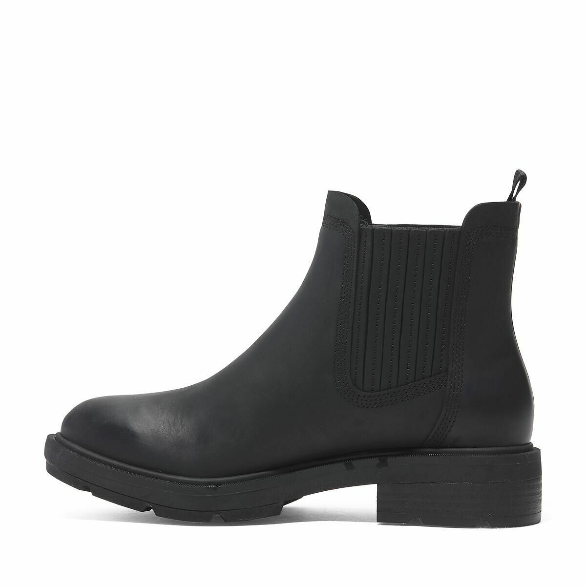 Boots chelsea en cuir Brimfield Mid noir, TIMBERLAND