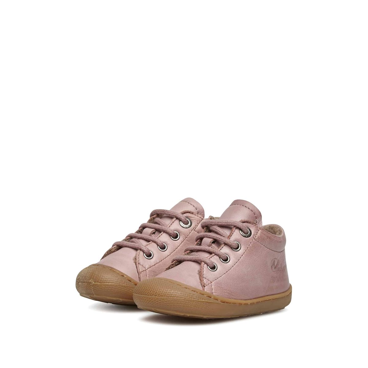 Chaussures Premiers Pas En Nappa, Doublés En Laine Cocoon rose antique, NATURINO