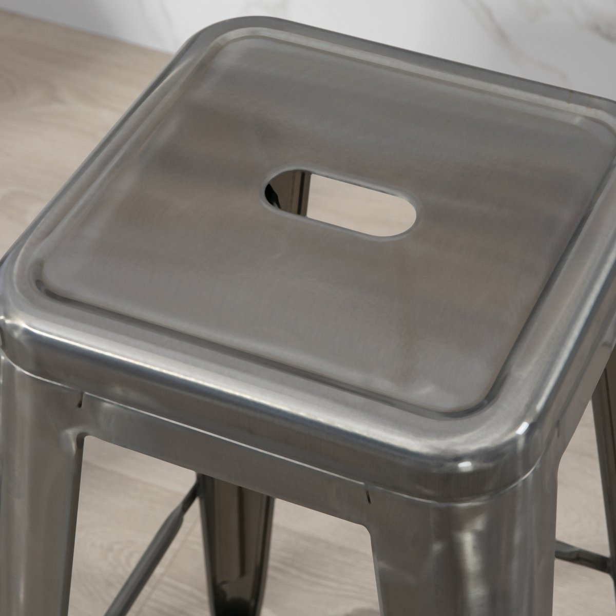 Tabouret de bar Acier Argent argent, HOMCOM