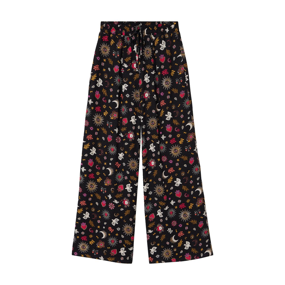 Pantalon large taille standard noir, CACHE CACHE