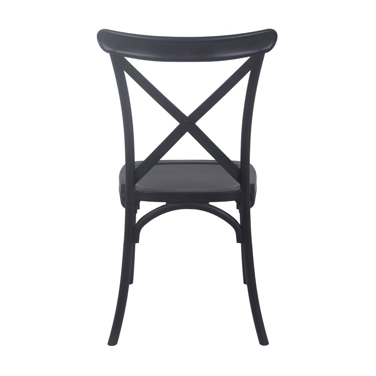 Lot de 4 chaises de terrasse en plastique, DUBLIN noir, OVIALA