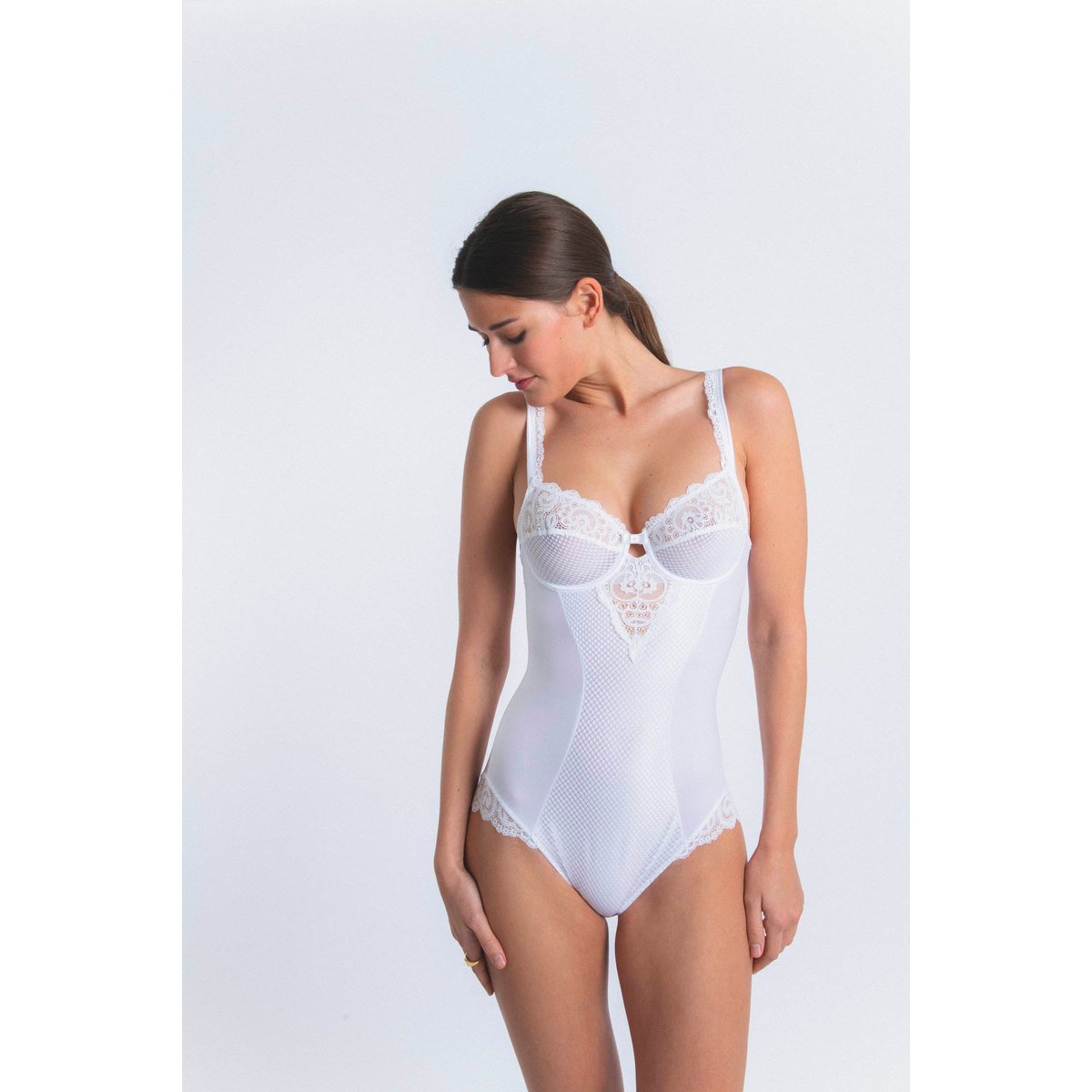 Body en dentelle GABY blanc, MAISON LEJABY
