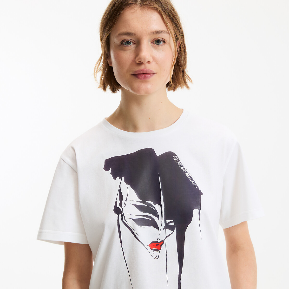 Graphic Print Crew Neck Short Sleeve T-Shirt white, CHARLES DE VILMORIN X LA REDOUTE