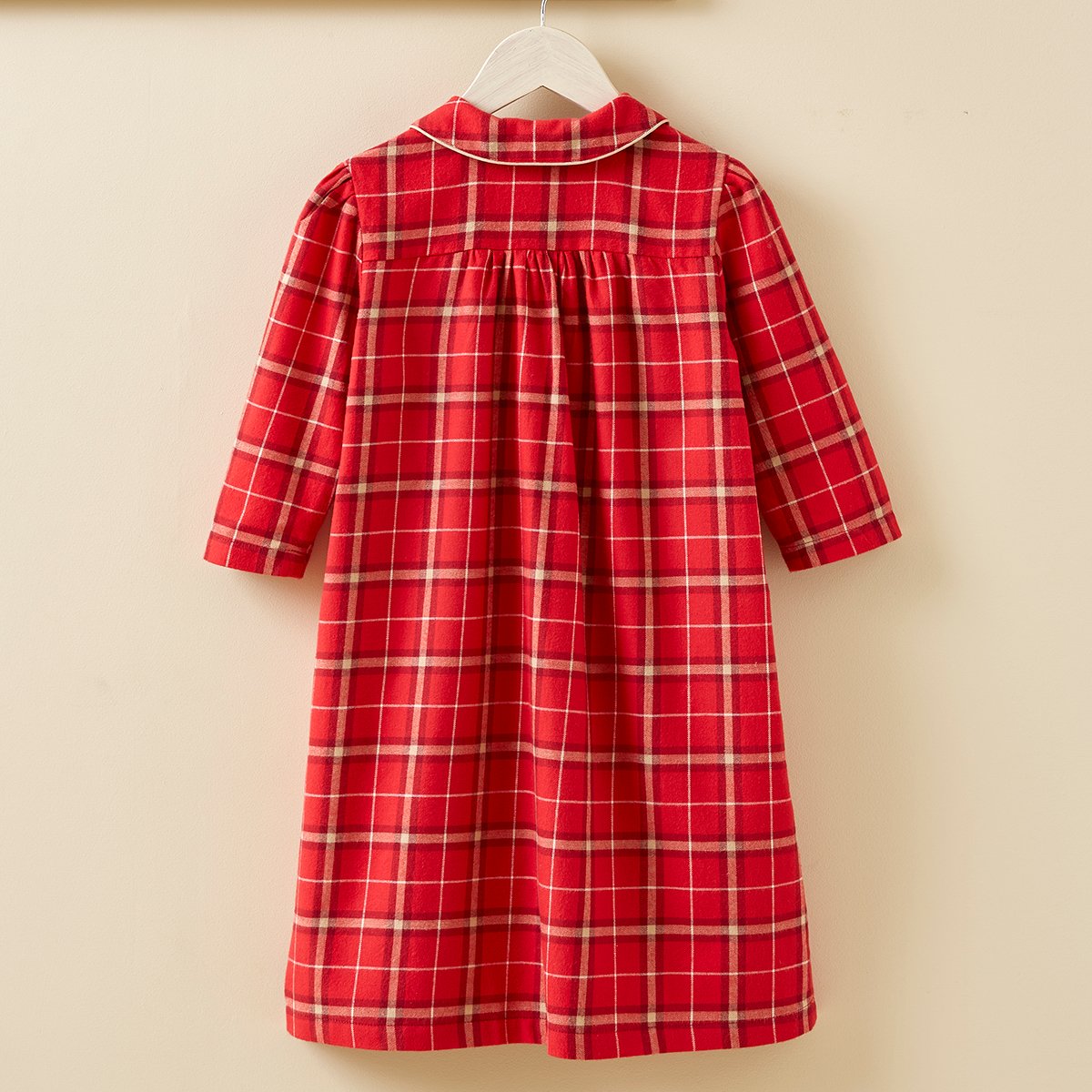 Chemise de nuit enfant GLASGOW rouge, SYLVIE THIRIEZ